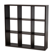 Baxton Studio Janne Modern and Contemporary Dark Brown Finished 9-Cube Multipurpose Storage Shelf